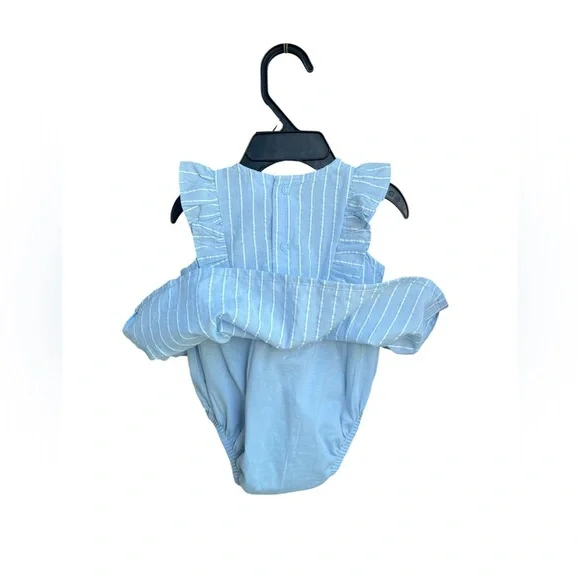Carter's Blue and White Diaper Covers with Ruffled Details - Picture 3 of 8